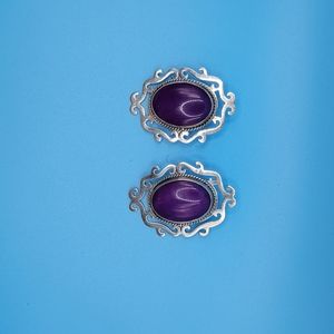 Vintage Sterling Silver and Amethyst Earrings